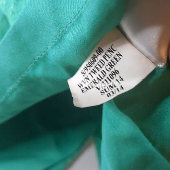 Banana Republic Woven Emerald Green Pencil Skirt 6 - Picture 11 of 13
